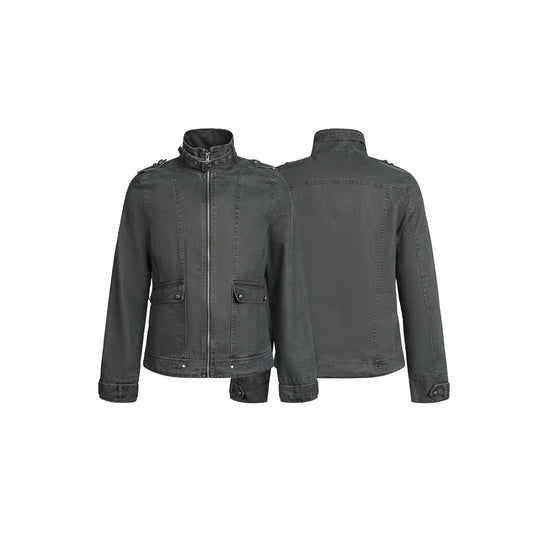Herren Kurzjacke im Fieldstil mit hohem Schnallenkragen, Schulterklappen und Pattentaschen Shop Nory