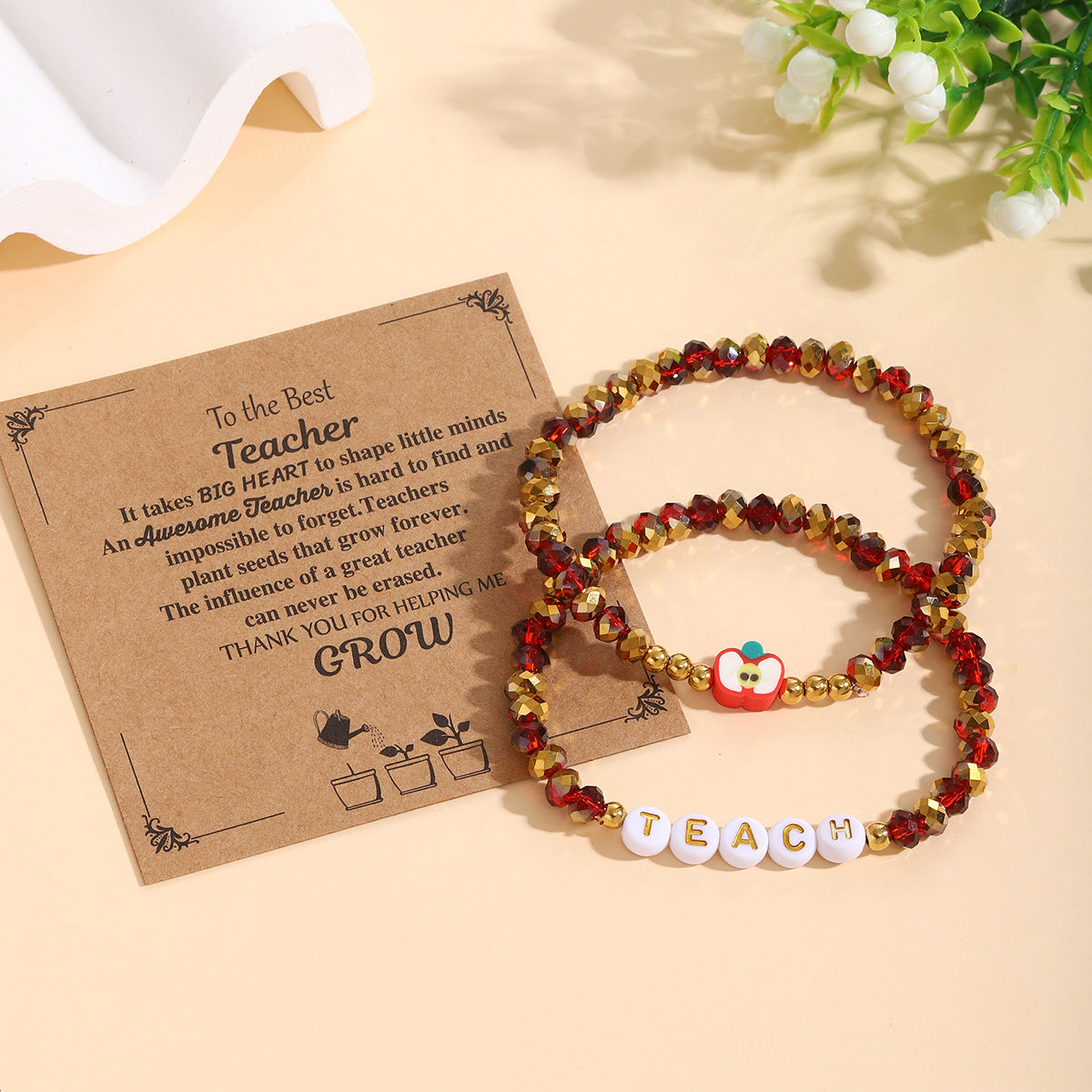 Damen Armband-Set mit liebevollen Lehrer-Motiven Shop Nory