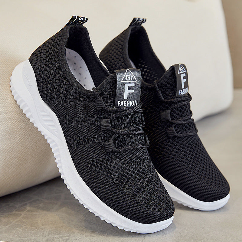 Damen nan ultraleichter 3D-Strick Slip-On Sneaker mit elastischer Schnürung, Zuglasche und dämpfender EVA-Mittelsohle Shop Nory