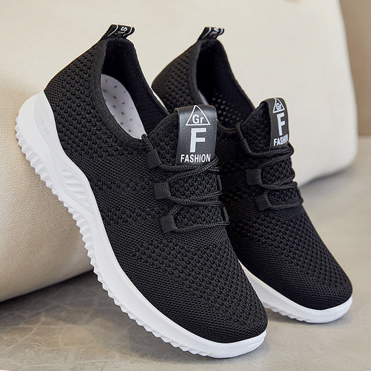 Damen nan ultraleichter 3D-Strick Slip-On Sneaker mit elastischer Schnürung, Zuglasche und dämpfender EVA-Mittelsohle Shop Nory