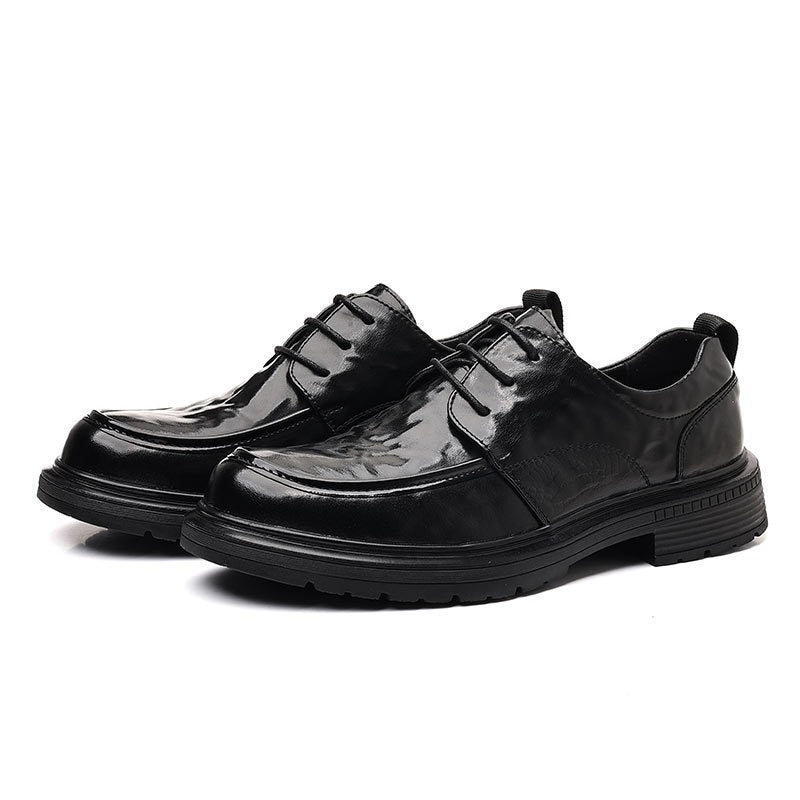 Herren Elegante Lack-Derby mit robuster Plateau-Gummisohle und gepolstertem Komfortschaft Shop Nory