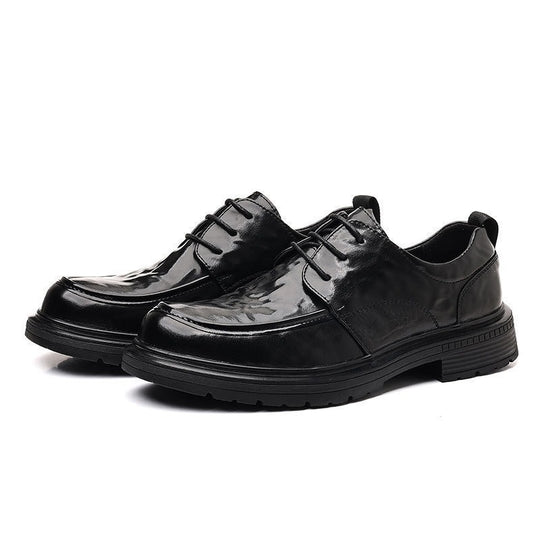Herren Elegante Lack-Derby mit robuster Plateau-Gummisohle und gepolstertem Komfortschaft Shop Nory