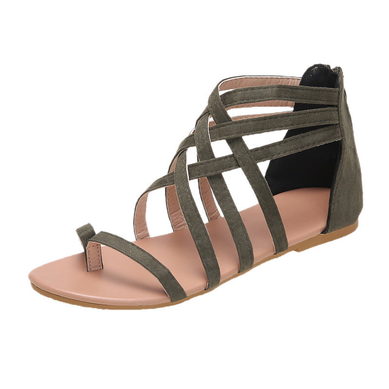 Damen Sommerliche Zehentrenner Sandalen mit floralem Design