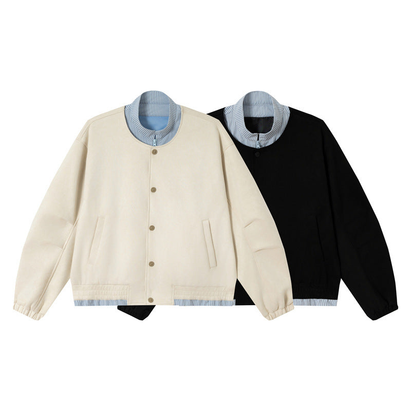 Unisex Kurz geschnittene Boxy-Blousonjacke aus Baumwollmix mit gesteppter Innenlage und Stehkragen Shop Nory