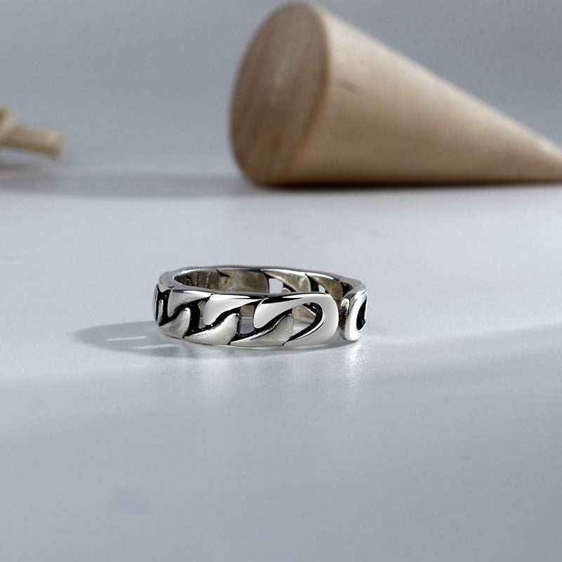 Damen Offener Ring mit kunstvollem Schriftzug und geschwungenem Design Shop Nory