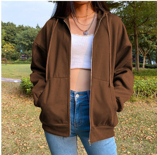 Damen bequeme Kapuzenjacke mit praktischen Taschen und lässigem Schnitt