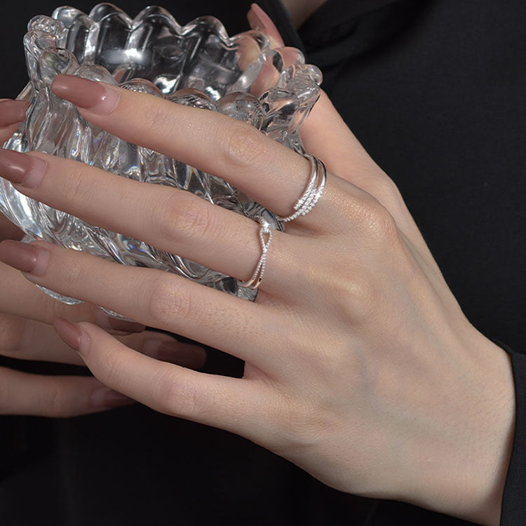 Damen Eleganter Silberring mit verschnörkeltem Design Shop Nory