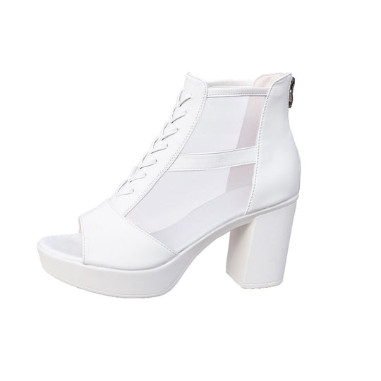 Damen Plateau‑Sandaletten mit Mesh‑Einsätzen und klobigem Blockabsatz Shop Nory