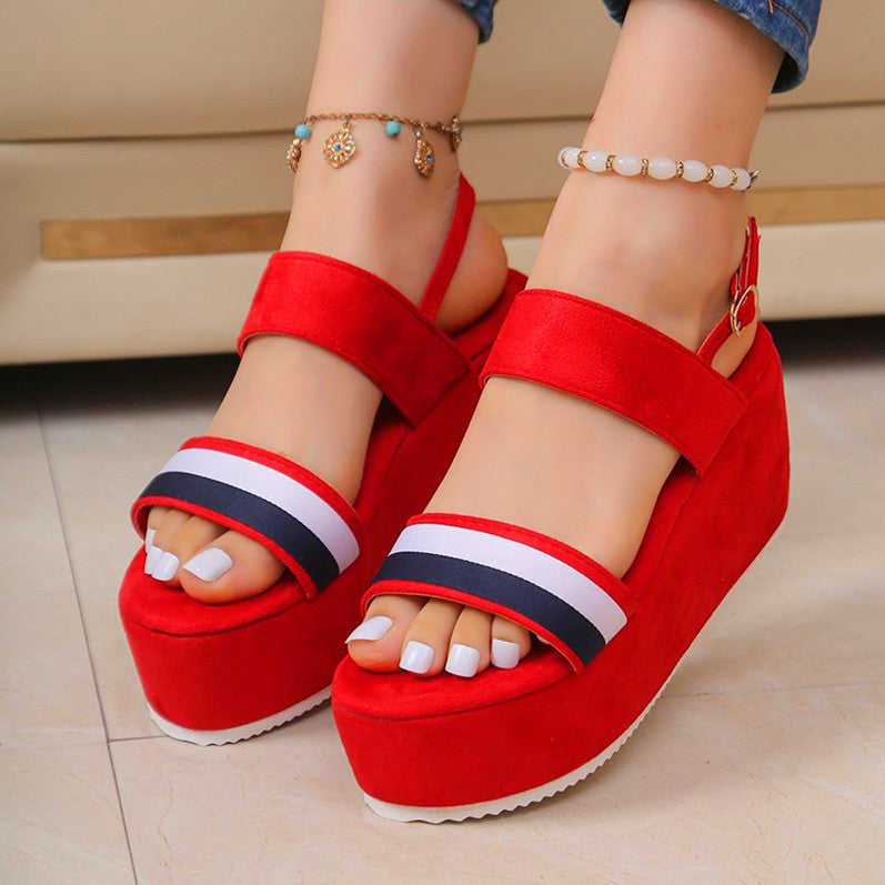 Damen Plattform-Sandalen mit modischem Riemchen-Design