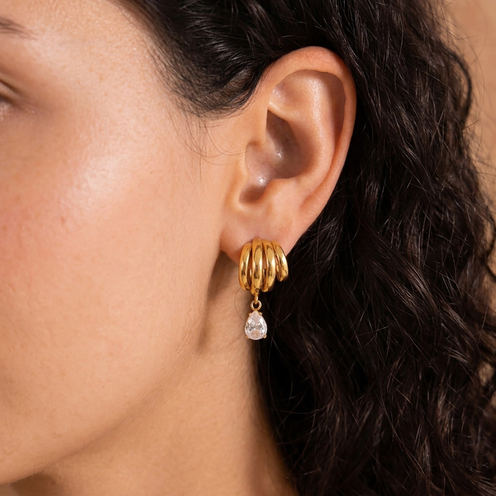 Damen Ohrhänger mit exquisite Ohrspiralen und funkelndem Zirkonia Shop Nory