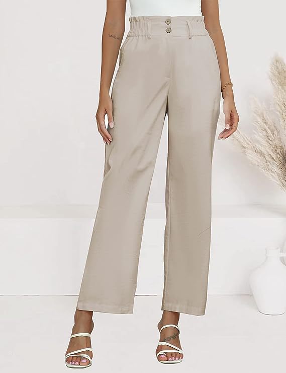 Damen Hochtaillierte Palazzo-Hose mit Paperbag-Bund Shop Nory