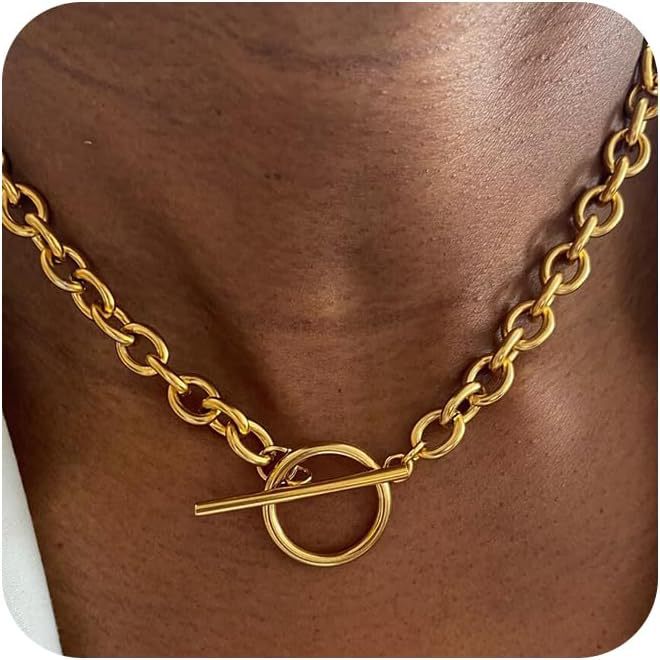 Damen Halskette mit robustem Gliederdesign und luxuriösem Toggle-Verschluss Shop Nory