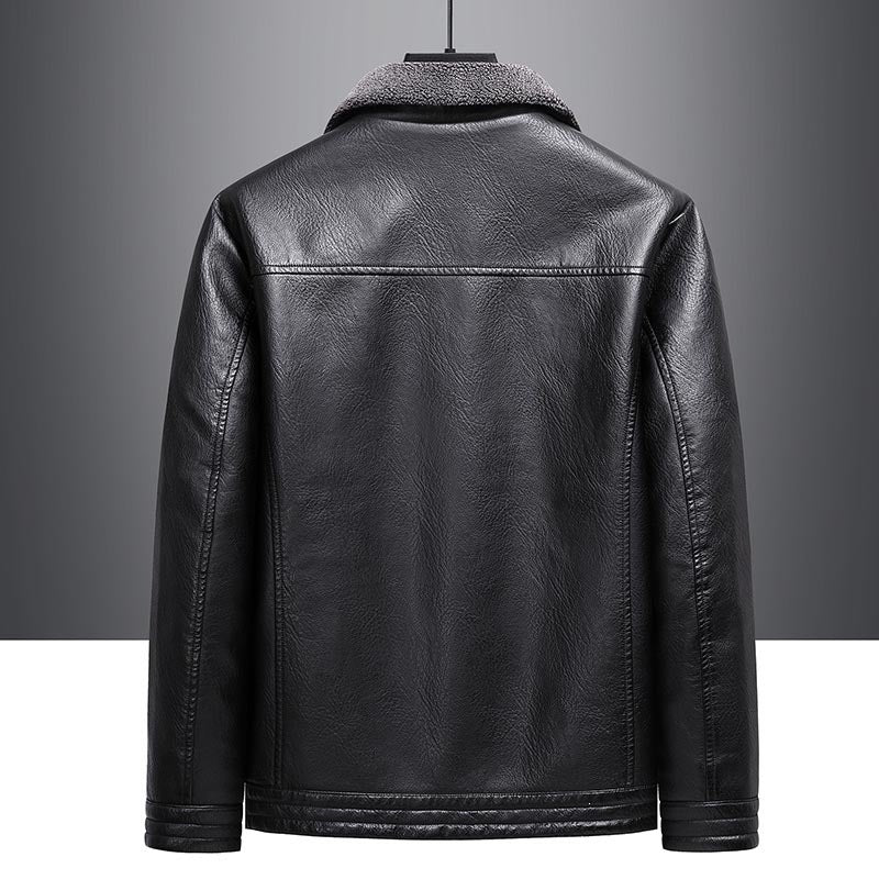 Herren Elegante Kunstlederjacke mit Teddyfutter Shop Nory