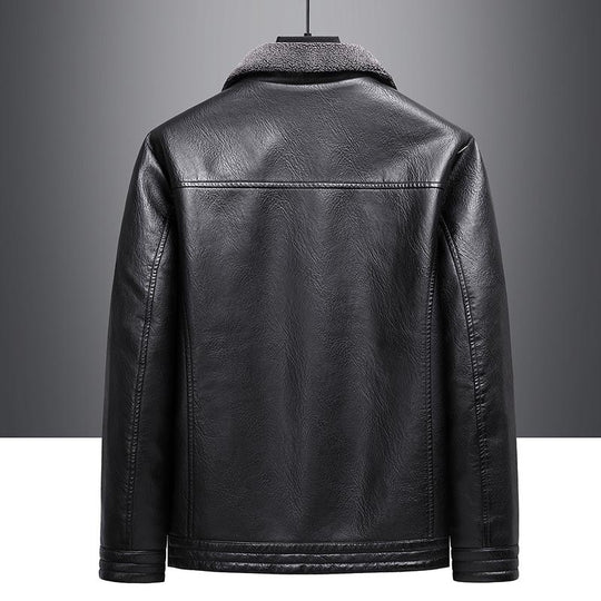 Herren Elegante Kunstlederjacke mit Teddyfutter Shop Nory