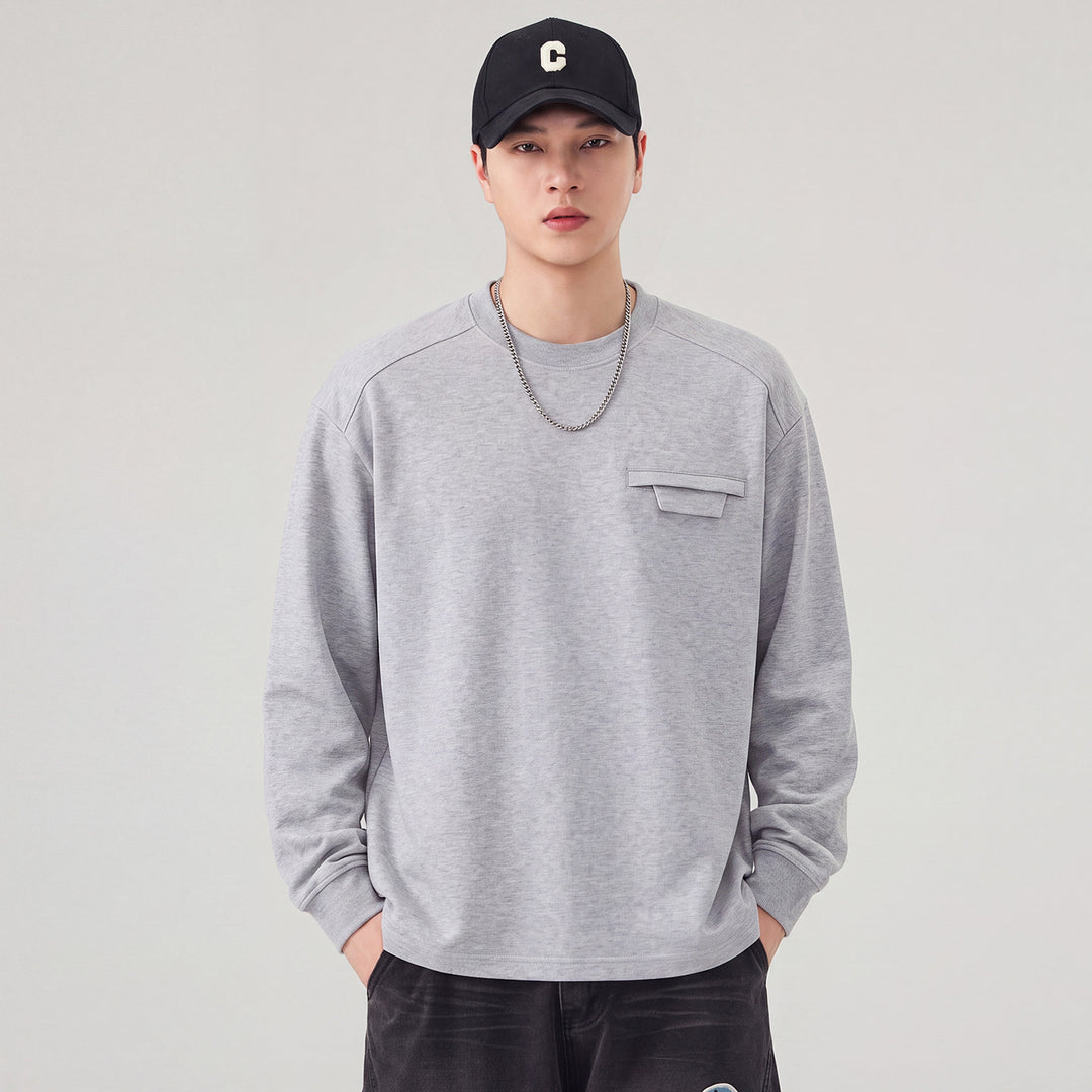 Herren Oversize Sweatshirt mit Brustklappe und Raglanärmeln Shop Nory