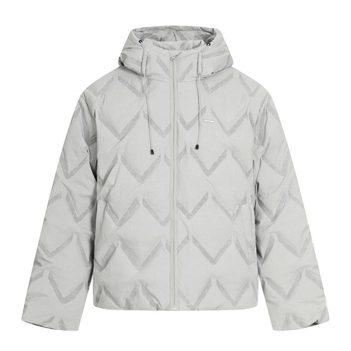 Damen Kurz geschnittene wattierte Kapuzenjacke mit reflektierender Chevron-Steppung Shop Nory