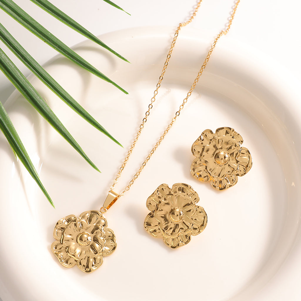 Damen Schmuckset mit filigranem Blattdesign Shop Nory
