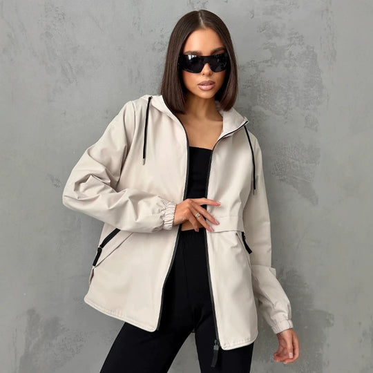 Damen leichte Windbreaker Jacke