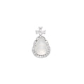 Damen Anhänger-Halskette mit luxuriösem, tropfenförmigem Mondstein und funkelnden Zirkonia Shop Nory