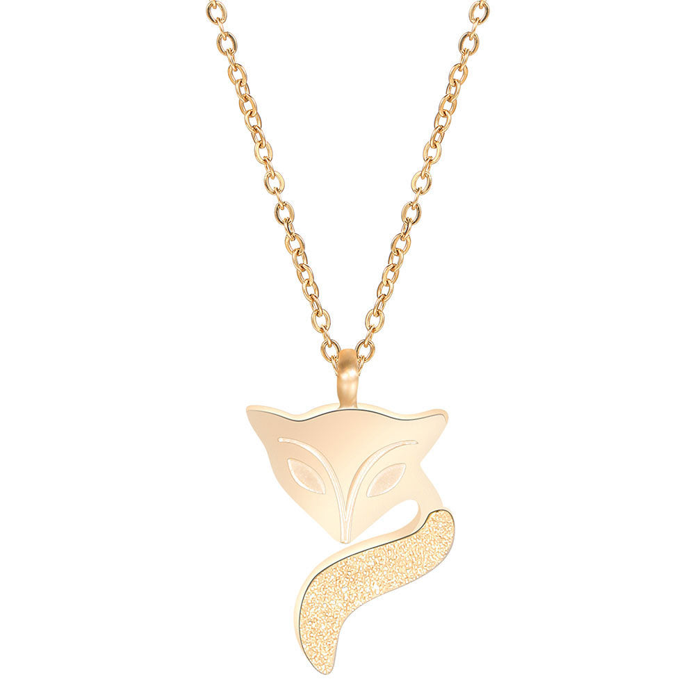 Damen Halskette mit kunstvollem Fuchs-Anhänger und glitzerndem Detail Shop Nory