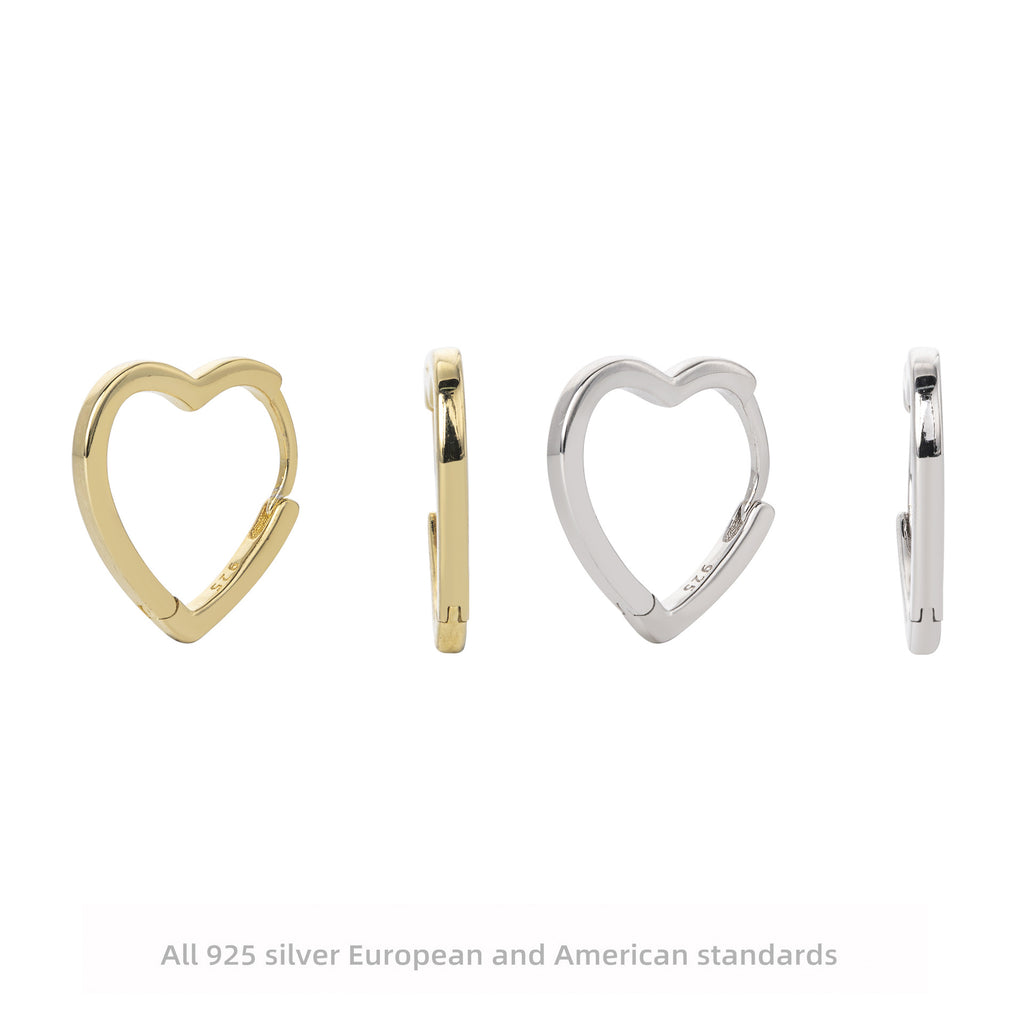 Damen Ohrringe in Herzform aus hochwertigem 925 Sterling Silber Shop Nory