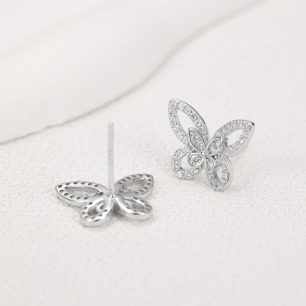 Damen Ohrstecker im eleganten Schmetterlingsdesign mit strahlenden Zirkonia Shop Nory