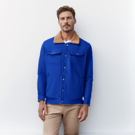 Herren Workwear-Jacke mit Teddykragen und Druckknopfleiste Shop Nory