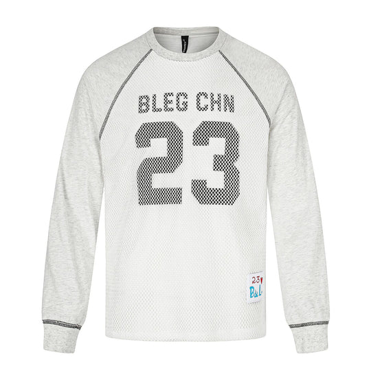 Herren Sportives Mesh-Layer Rundhals‑Sweatshirt mit Raglanärmeln und Front‑Print Shop Nory