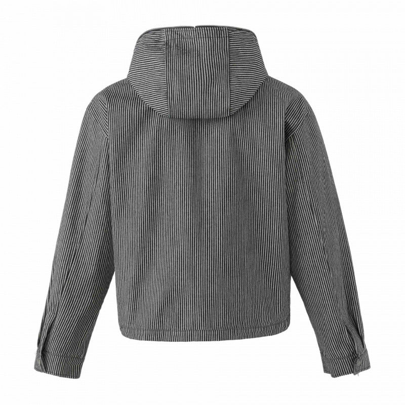 Unisex Kapuzenjacke im Boxy‑Cut mit Doppelreißverschluss und Nadelstreifen‑Optik Shop Nory