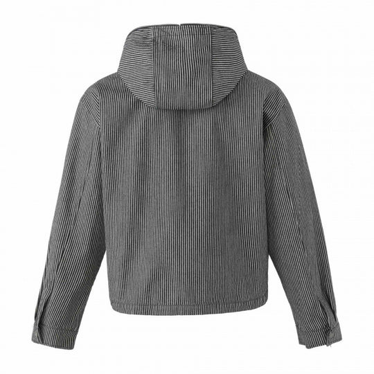 Unisex Kapuzenjacke im Boxy‑Cut mit Doppelreißverschluss und Nadelstreifen‑Optik Shop Nory