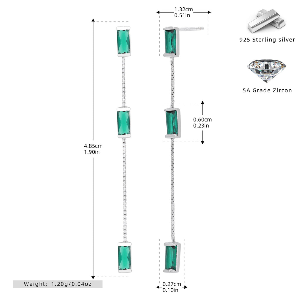 Damen Ohrhänger mit funkelnden Zirkonsteinen aus 925 Sterling Silber Shop Nory