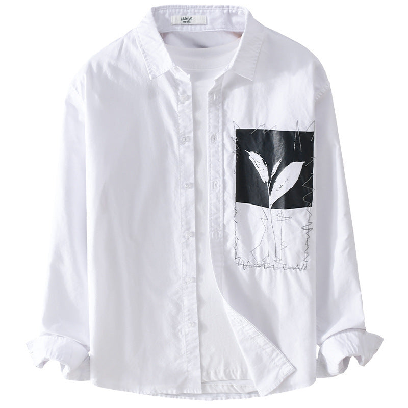 Herren Overshirt-Hemd mit Print-Patch und integriertem T-Shirt Shop Nory