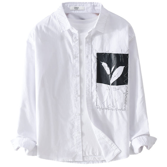 Herren Overshirt-Hemd mit Print-Patch und integriertem T-Shirt Shop Nory