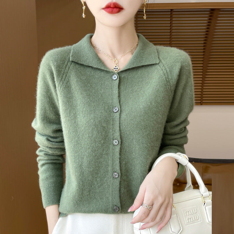 Damen Kuscheliger Reverskragen-Cardigan im Kaschmir-Look mit Mohair-Effekt Shop Nory