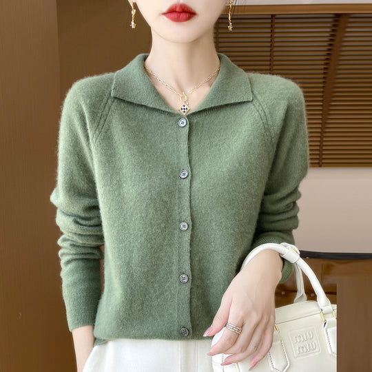 Damen Kuscheliger Reverskragen-Cardigan im Kaschmir-Look mit Mohair-Effekt Shop Nory