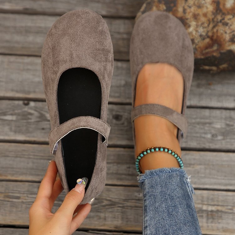 Damen Ballerinas mit verstellbarem Klettverschluss und weichem Obermaterial