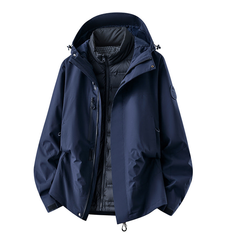 Herren wasserdichte Outdoorjacke mit abnehmbarer Fleece-Innenjacke Shop Nory