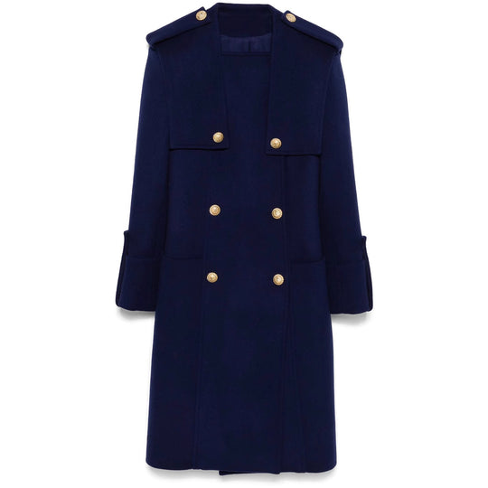 Damen Doppelreihiger Mantel mit Cape‑Einsatz, Epauletten und Zierriegeln Shop Nory