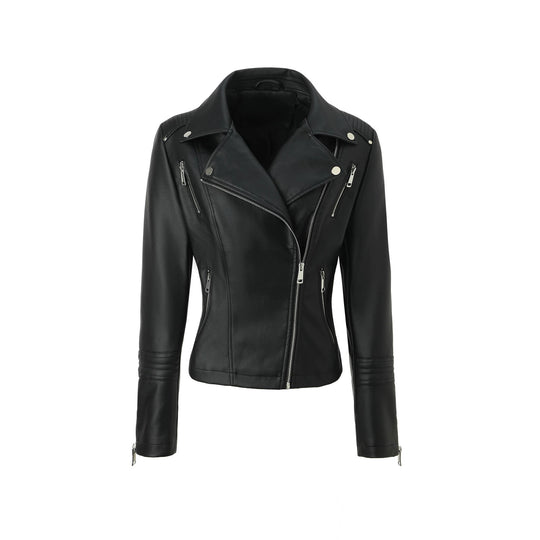 Damen Bikerjacke aus Kunstleder mit taillierter Schnittführung Shop Nory