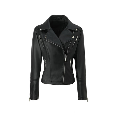 Damen Bikerjacke aus Kunstleder mit taillierter Schnittführung Shop Nory