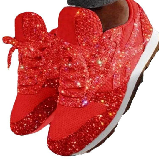 Damen Glitzer-Sneaker mit Mesh-Einsätzen und profilierter Gummisohle Shop Nory