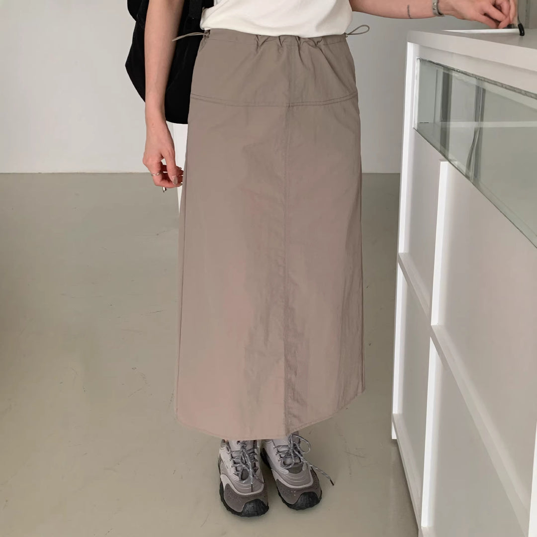Damen Eleganter Midirock mit Taillenband Shop Nory