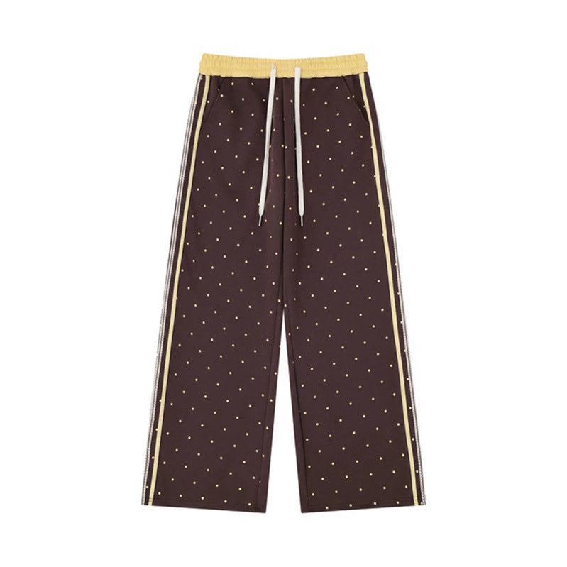 Damen Weite Relax‑Loungehose im Palazzo‑Schnitt mit Komfortbund, Kordelzug und seitlichen Kontraststreifen Shop Nory