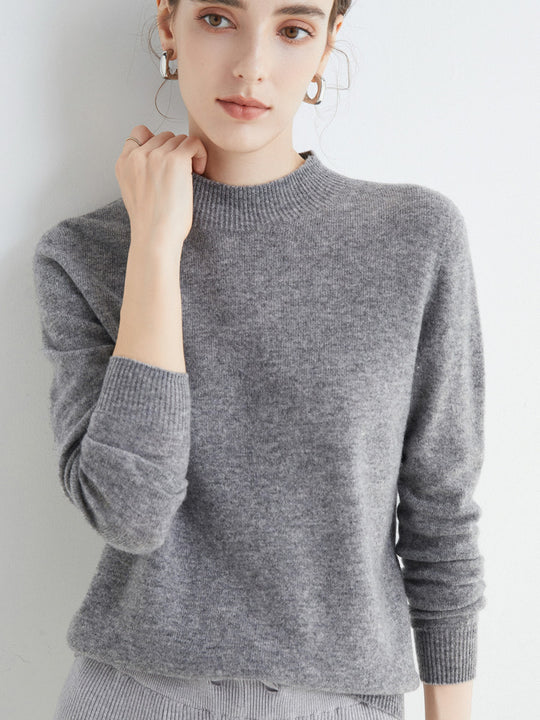 Damen Kurz-Mockneck-Pullover aus Kaschmir‑Look mit leichter Flauschoptik Shop Nory