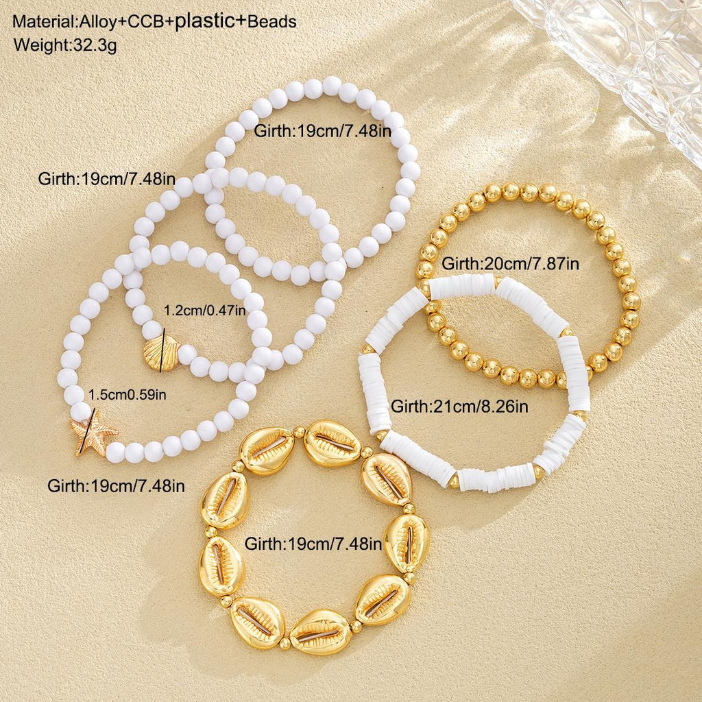Damen Armreifen-Set mit maritimen Muschelmotiven Shop Nory