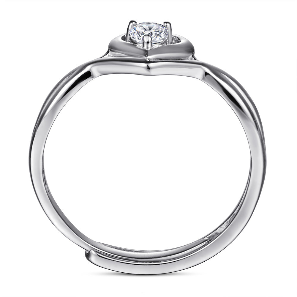 Damen Ring mit herzförmigem Design und funkelndem Zirkonia Shop Nory