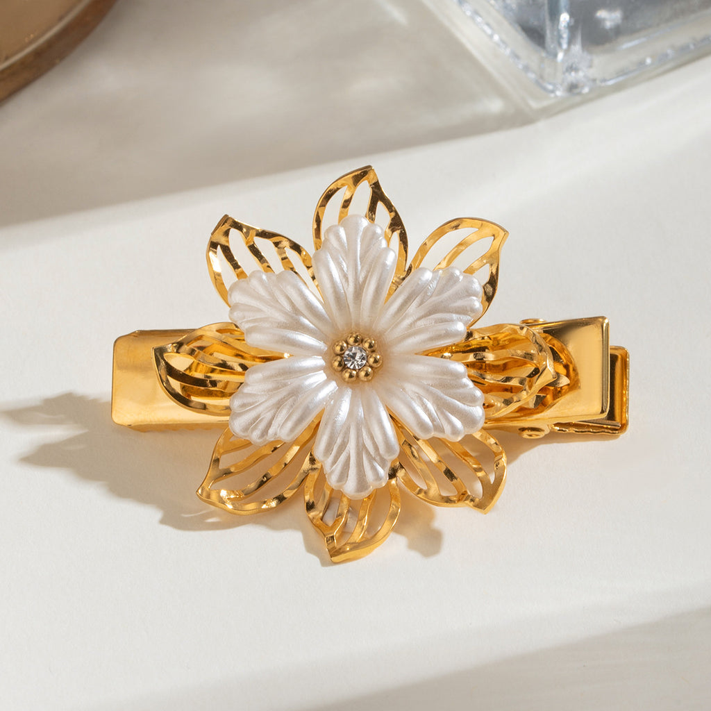 Damen Haarspange mit floralem Design aus hypoallergenem Edelstahl Shop Nory