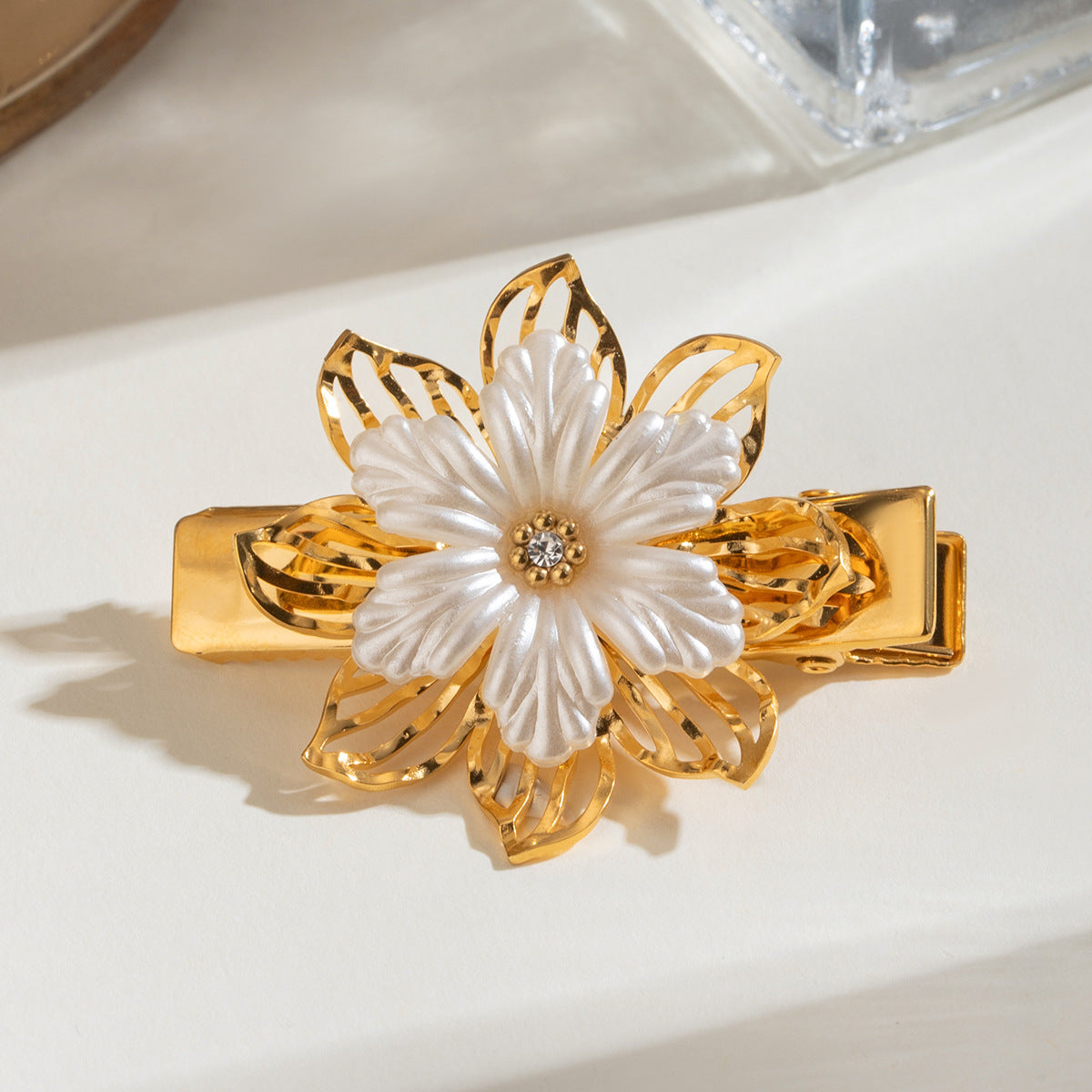 Damen Haarspange mit floralem Design aus hypoallergenem Edelstahl Shop Nory