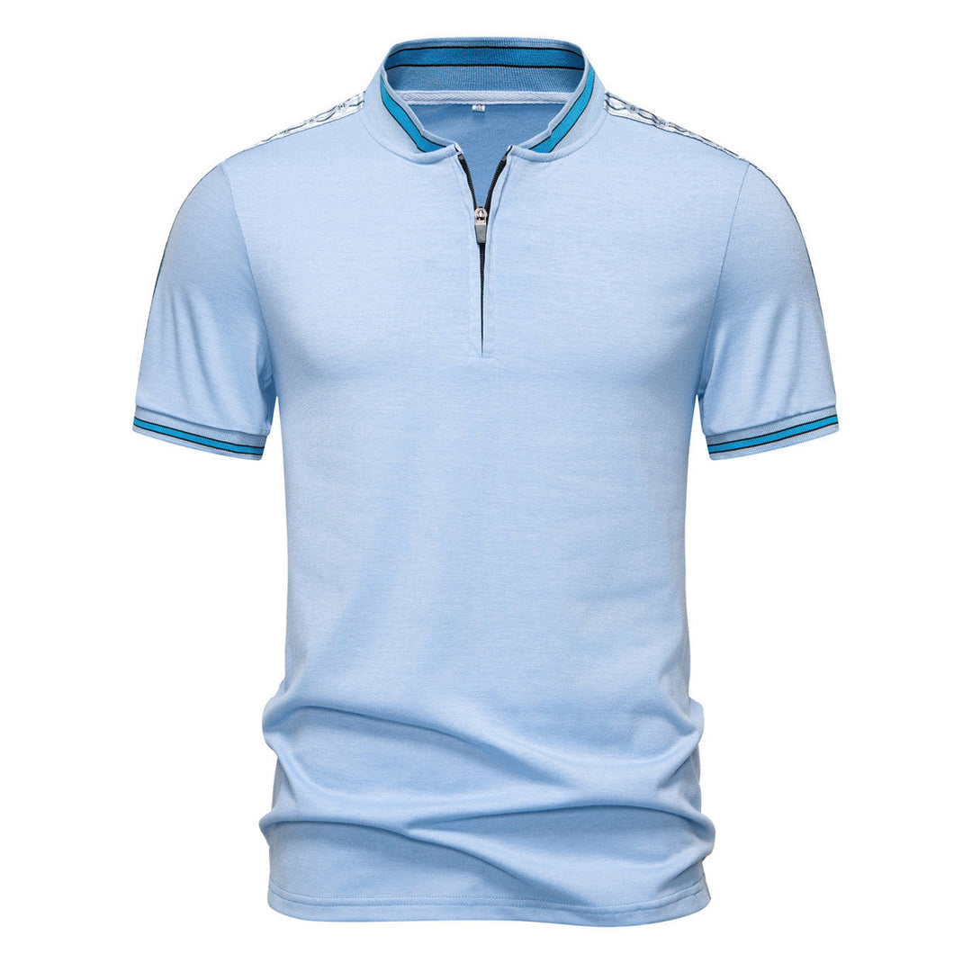 Herren Poloshirt mit hochwertigem Stehkragen und praktischem Reißverschluss