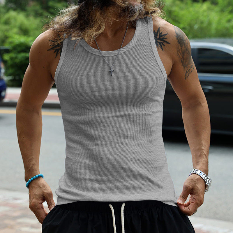 Herren Muskelshirt mit atmungsaktivem Rippenstrick